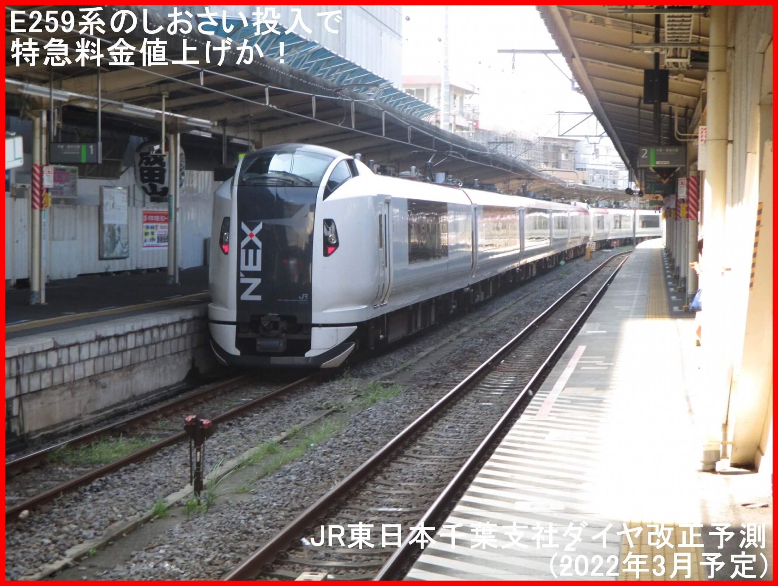 E259系のしおさい投入で特急料金値上げか！　JR東日本千葉支社ダイヤ改正予測(2022年3月予定)