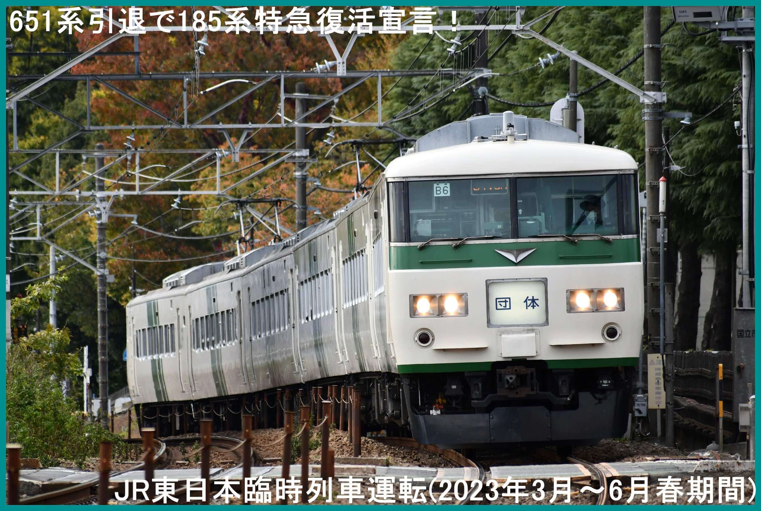 651系引退で185系特急復活宣言！　JR東日本臨時列車運転(2023年3月～6月春期間)