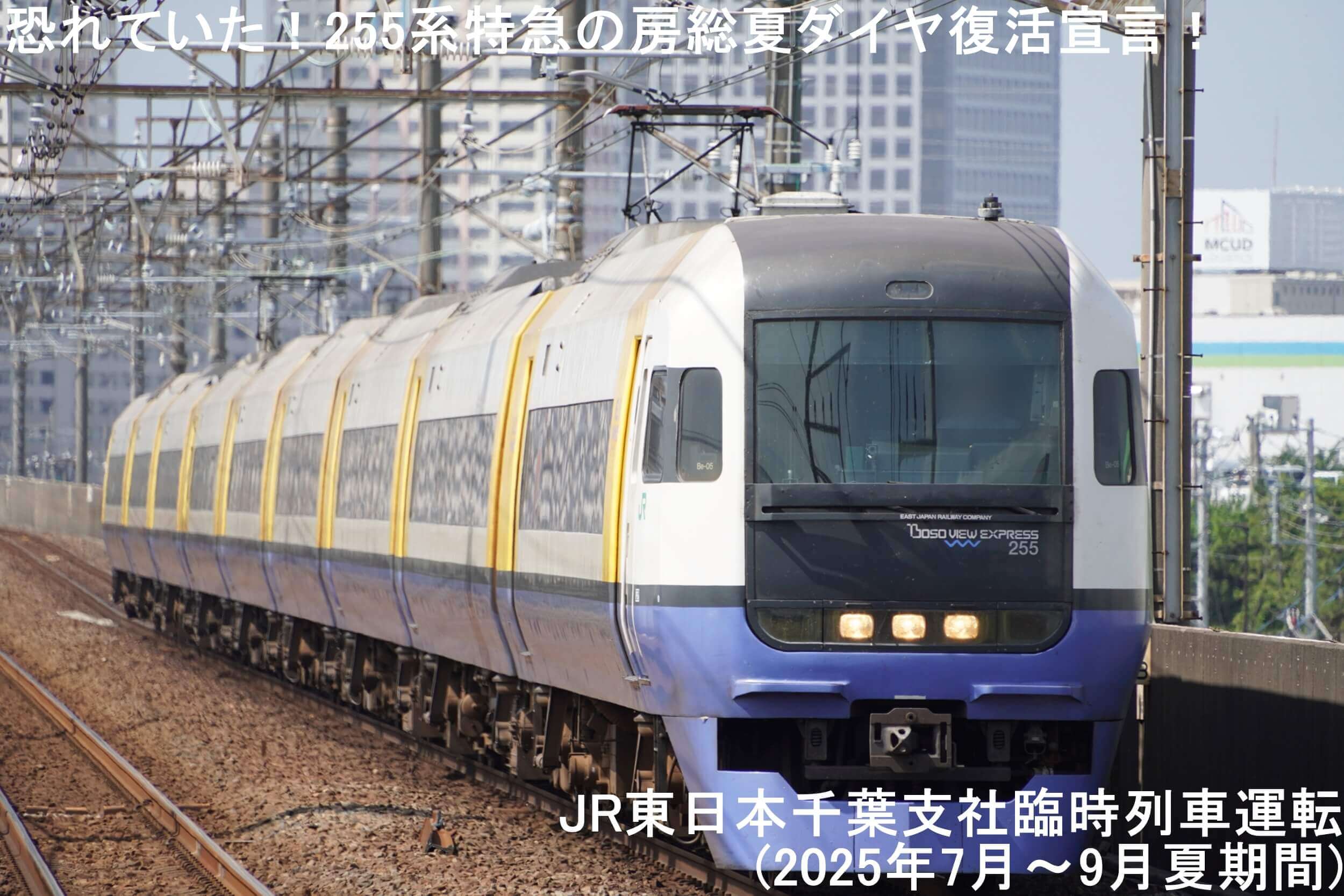 恐れていた！255系特急の房総夏ダイヤ復活宣言！　JR東日本千葉支社臨時列車運転(2025年7月～9月夏期間)