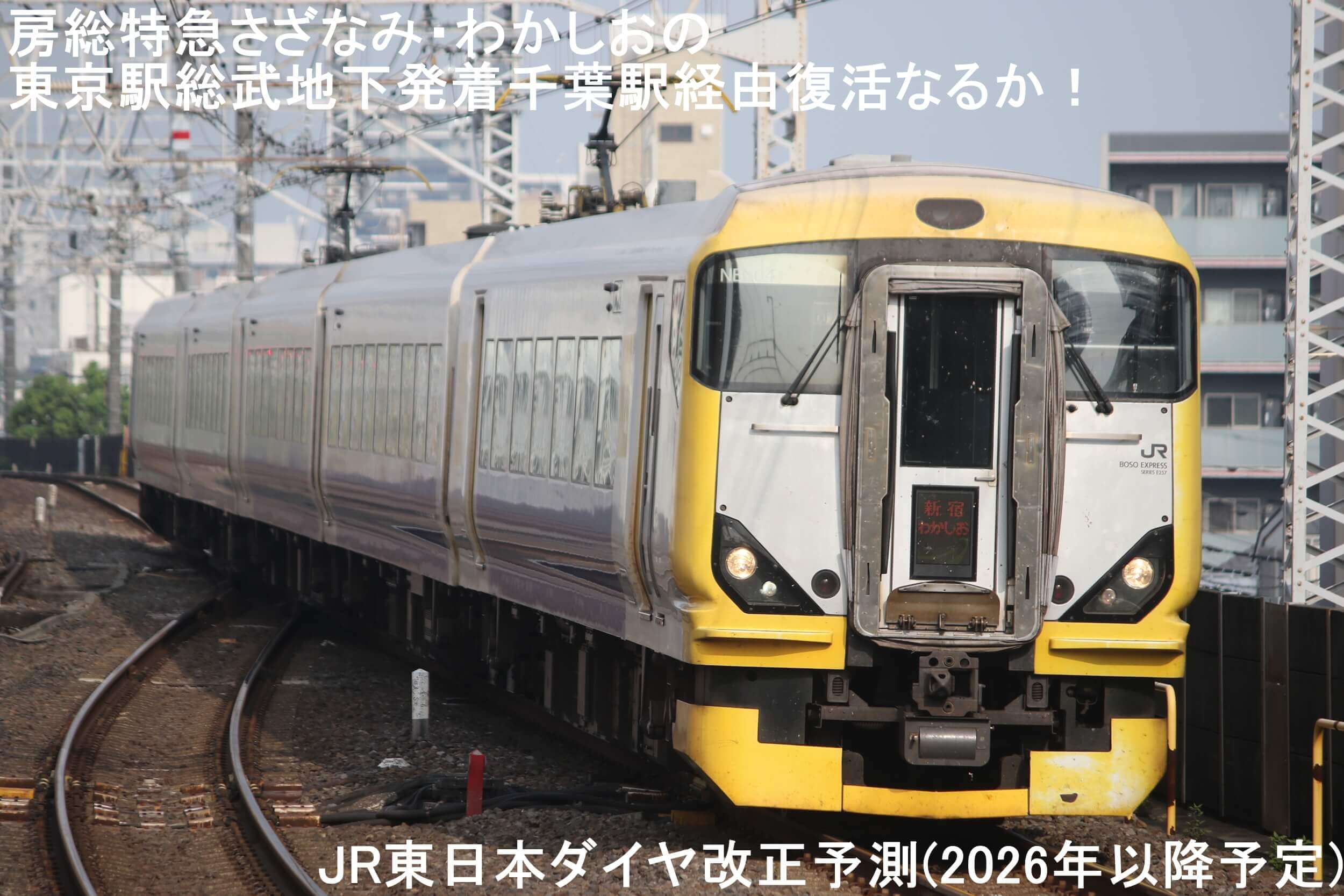 房総特急さざなみ・わかしおの東京駅総武地下発着千葉駅経由復活なるか！　JR東日本ダイヤ改正予測(2026年以降予定)